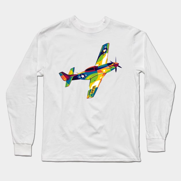 P-51 Mustang Top Gun Long Sleeve T-Shirt by wpaprint